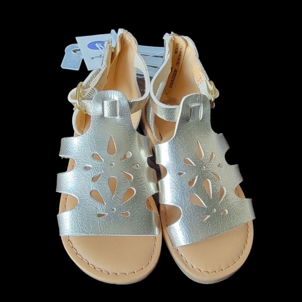 Cat&Jack gold sandals size 8 girls gladiator strappy *